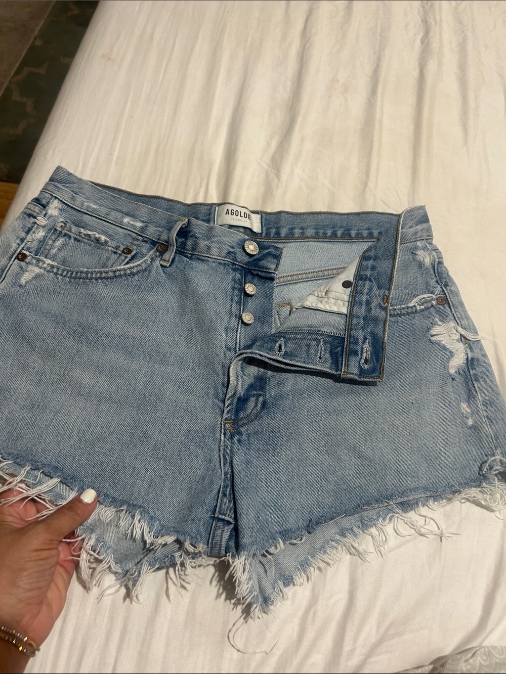 Agolde Parker Distressed Shorts in Rapture Style #A9032-1206 - Picture 2 of 7